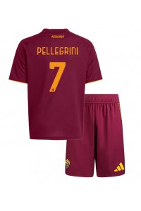 AS Roma Lorenzo Pellegrini #7 Jalkapallovaatteet Lasten Kotipeliasu 2025-26 Lyhythihainen (+ Lyhyet housut)
